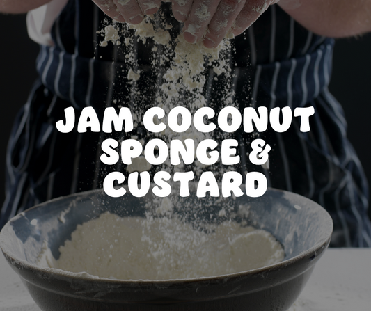 Jam Coconut Sponge & Custard